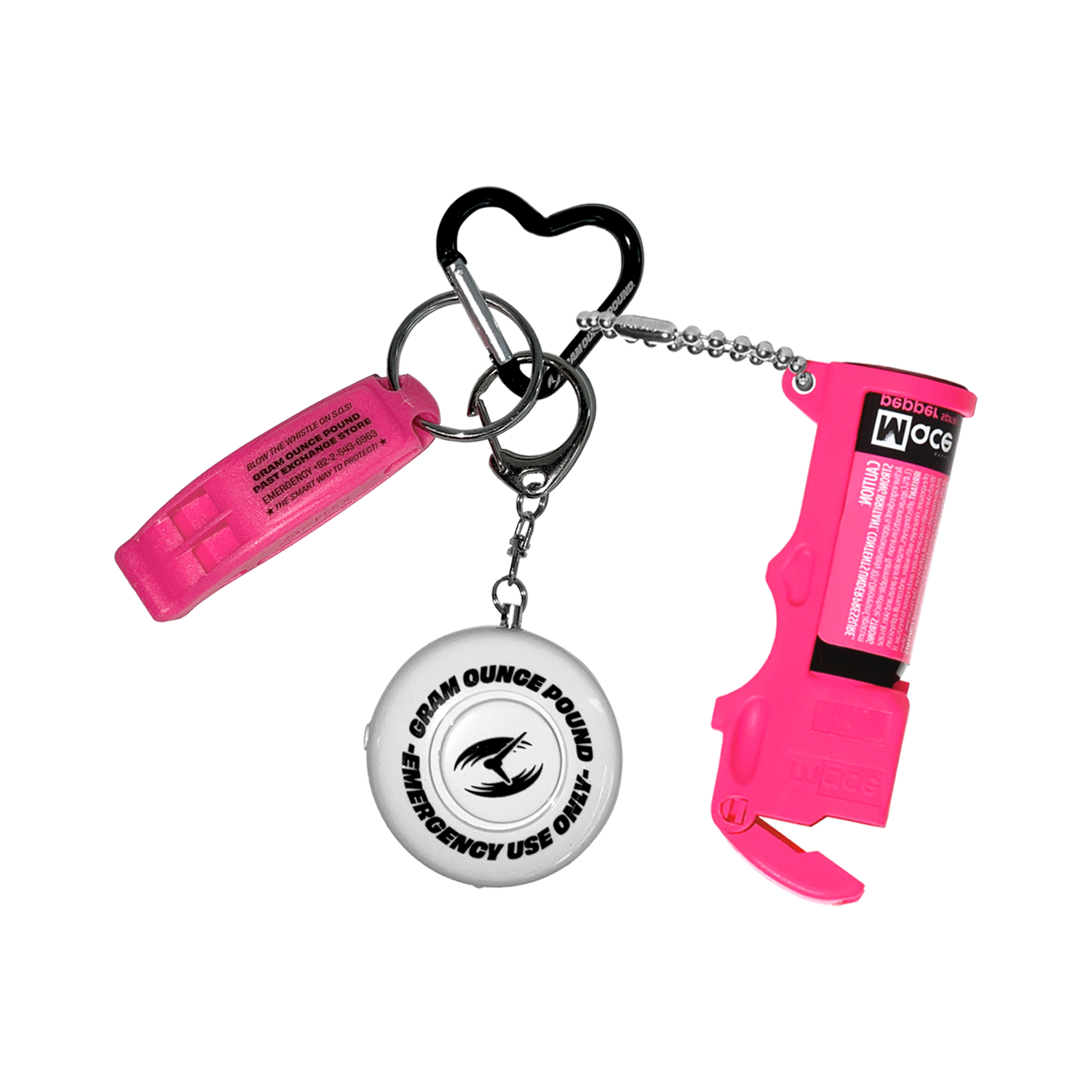 Self Defense Keychain with Mace® Brand Pocket Pepper Spray_Pink